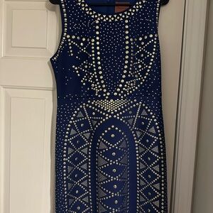 Elegant Blue Studded Dress